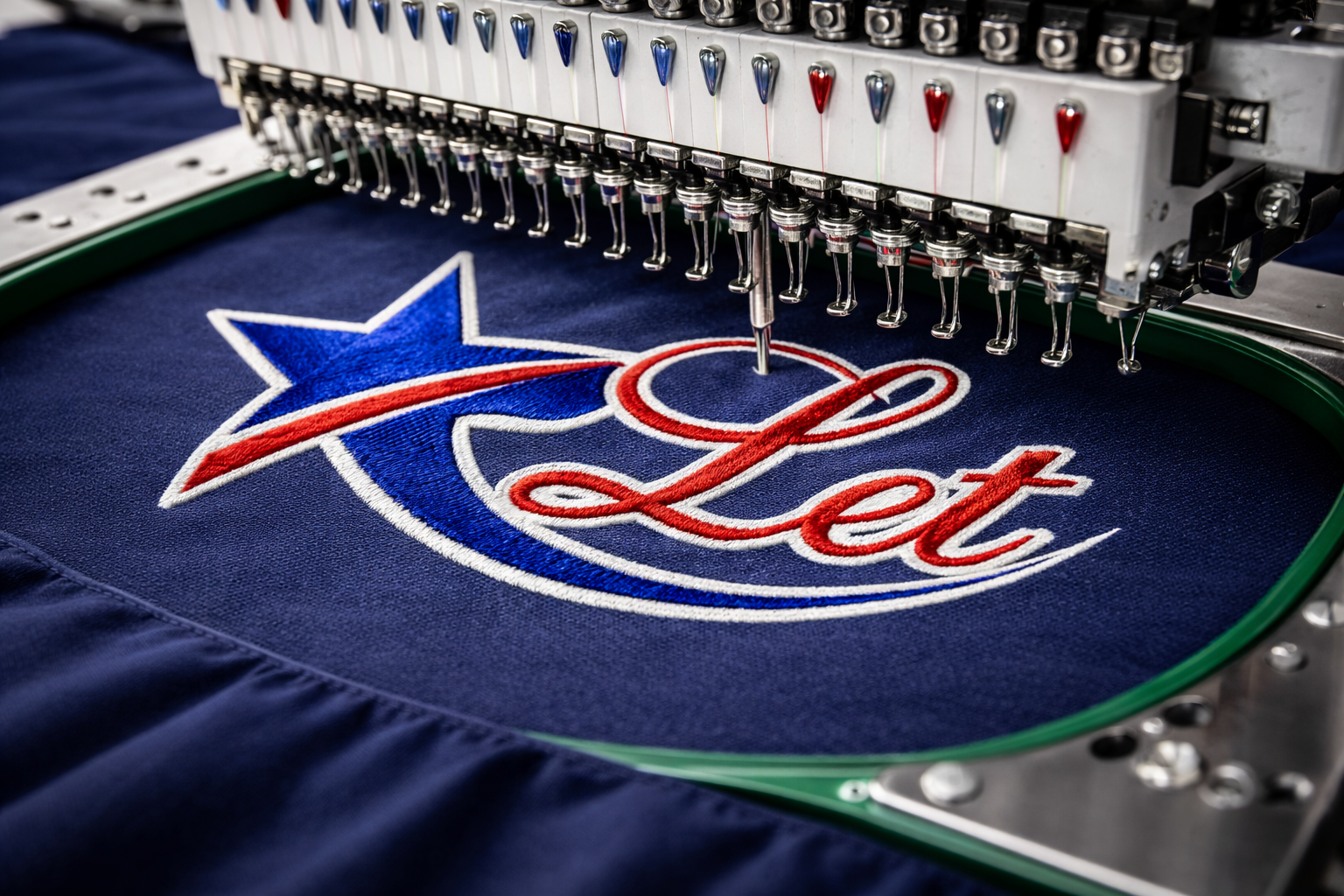 Custom sportswear embroidery and mass production process