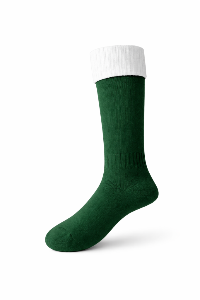 Green and white knee-high school socks for UK uniform